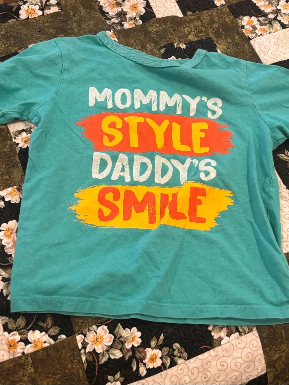 The Children's Place Teal Graphic Tee with Yellow & Orange Accents
